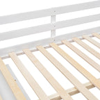 Letto a soppalco matrimoniale con scrivania a scomparsa e 3 cassetti, letto a soppalco in legno con scala contenitore e ripiani