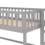 Letto rialzato basso singolo con scala e scivolo