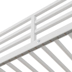 Letto rialzato singolo in metallo e legno con scrivania &