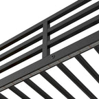 Letto rialzato singolo in metallo e legno con scrivania &