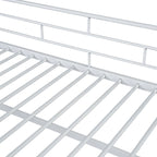 Letto a soppalco intermedio bianco singolo in metallo con scala contenitore