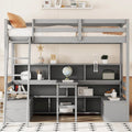 Twin House Bunk Bed with Shelves, Ladder, and Storage Drawers