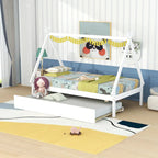 Letto a terra a tenda singolo con letto estraibile