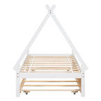 Letto a terra a tenda singolo con letto estraibile