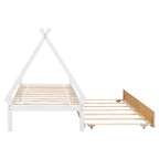 Letto a terra a tenda singolo con letto estraibile