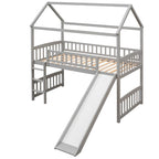 Letto a soppalco con scivolo e sponda, letto a casetta con scivolo