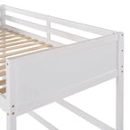 Letto a soppalco singolo in legno massello con scala, letto per bambini