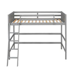 Letto a soppalco singolo in legno massello con scala, letto per bambini