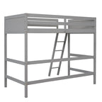 Letto a soppalco singolo in legno massello con scala, letto per bambini